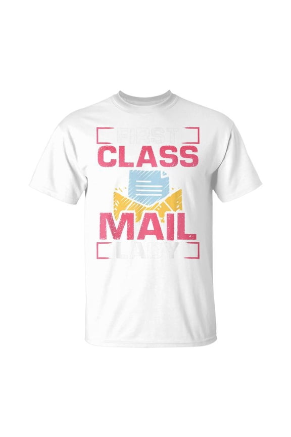First Class Mail Lady Delivery Service Post Office Unisex Jersey Crewneck Tshirt