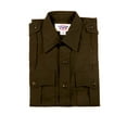 thumbnail image 1 of First Class Poly Rayon Uniform Short Sleeve Shirt - Brown - S, 1 of 11