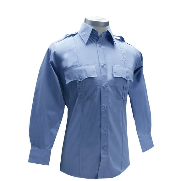 First Class Polycotton Long Sleeve Uniform Shirt - Light Blue - 2XL