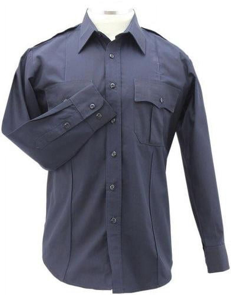 First Class Polycotton Long Sleeve Uniform Shirt - Navy Blue - S