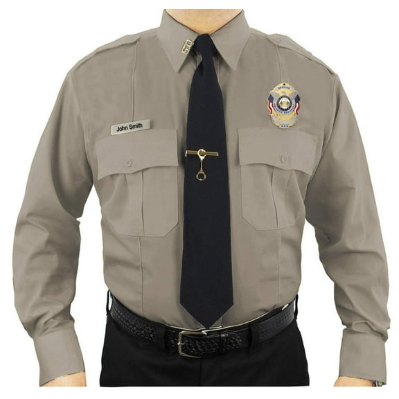 First Class Polycotton Long Sleeve Uniform Shirt - Tan - L