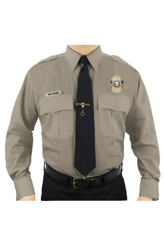 First Class Polycotton Long Sleeve Uniform Shirt - Tan - L