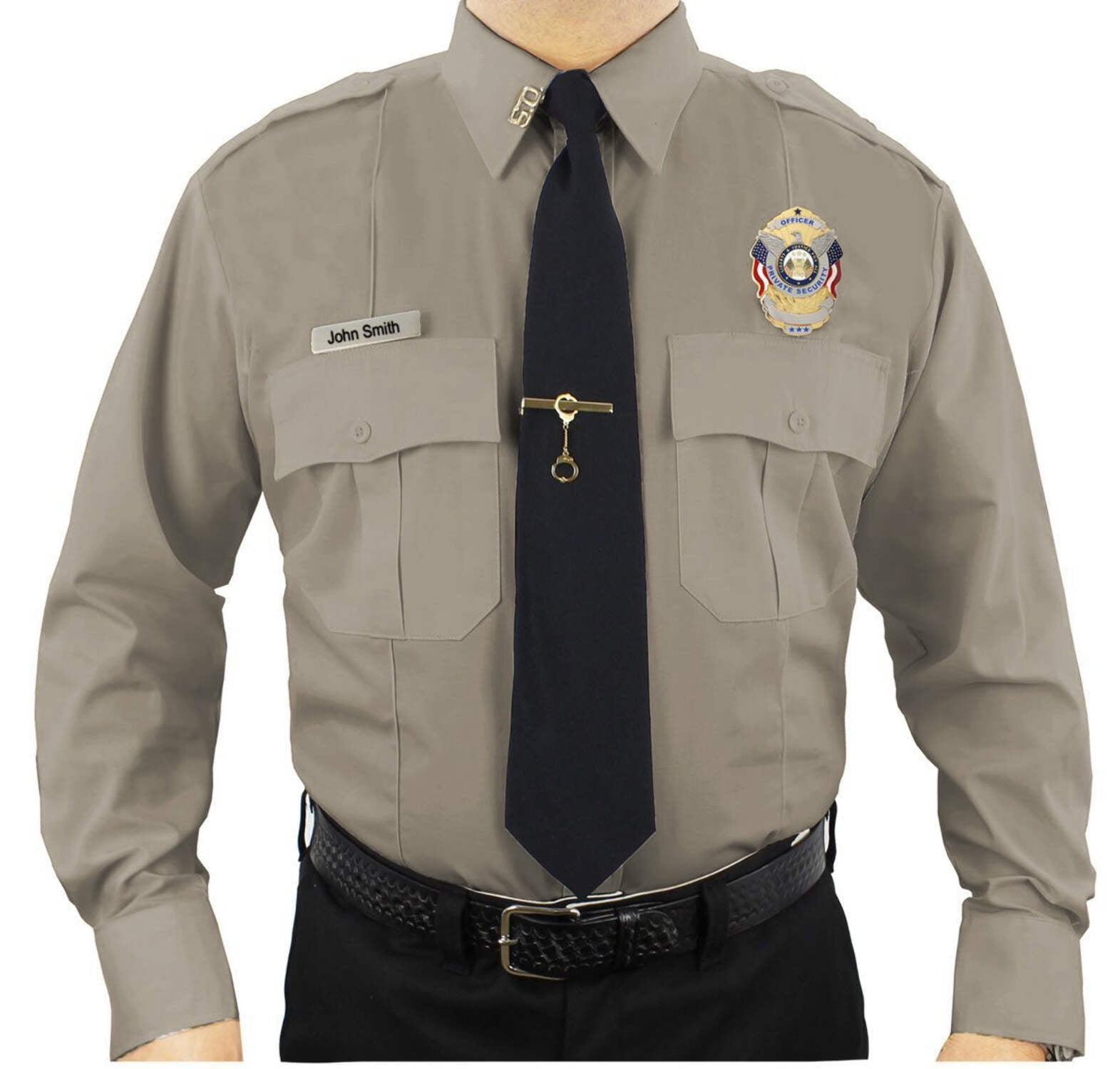 First Class Polycotton Long Sleeve Uniform Shirt - Tan - M