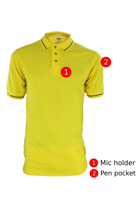 First Class Polycotton Security Polo Shirt - Yellow With Black ID - Small