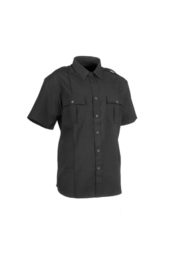 First Class Polycotton Short Sleeve Uniform Shirt - Black - M
