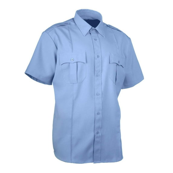 First Class Polycotton Short Sleeve Uniform Shirt - Light Blue - 5XL