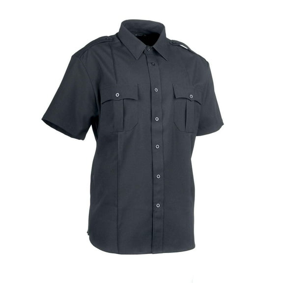 First Class Polycotton Short Sleeve Uniform Shirt - Navy Blue - L