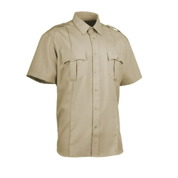 First Class Polycotton Short Sleeve Uniform Shirt - Tan - M