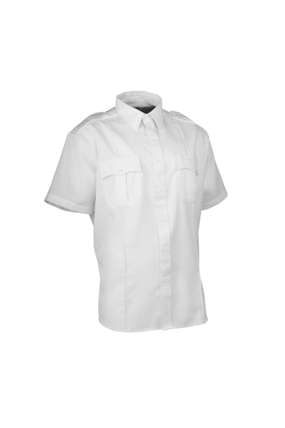 First Class Polycotton Short Sleeve Uniform Shirt - White - M