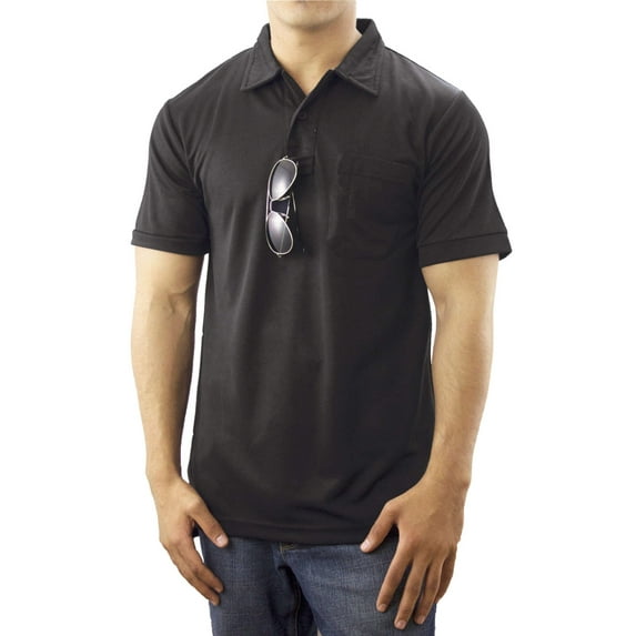 First Class Pro-Dry Polo Shirt with One Pocket - Black - 2XL