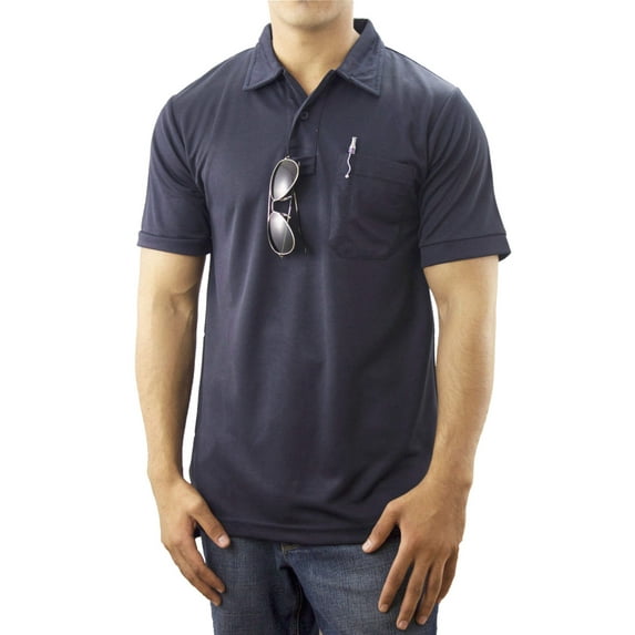 First Class Pro-Dry Polo Shirt with One Pocket - Navy Blue - Large