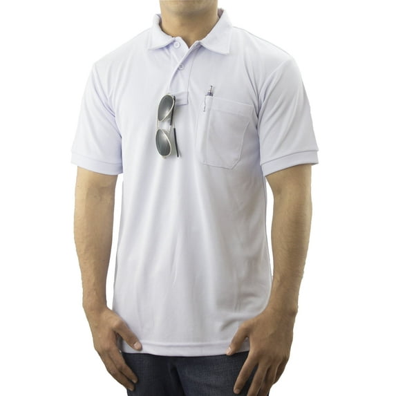 First Class Pro-Dry Polo Shirt with One Pocket - White - Small
