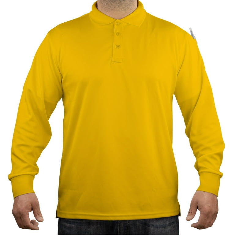 First Class Tactical Performance Long Sleeve Polo Shirt Yellow 4XL