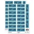 thumbnail image 1 of First Class with Border Mail Sticker Set - Light Blue - Matte Finish - 2.00" Large, 1 of 7