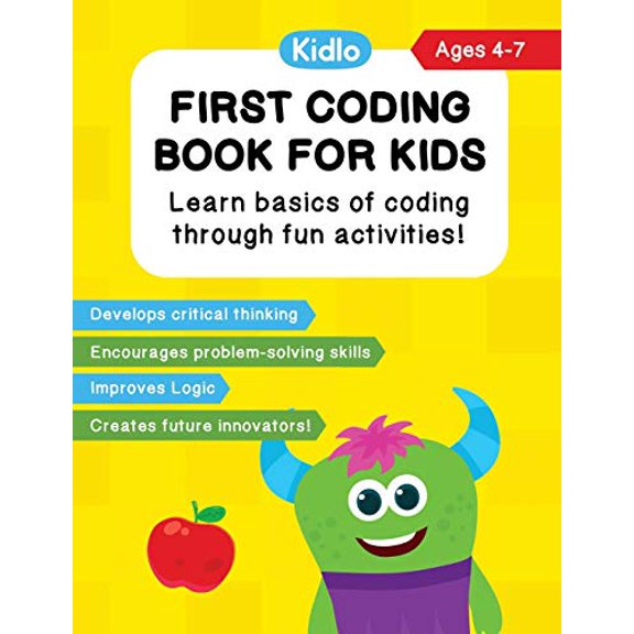 Pre-Owned First Coding Book for Kids: Coding Games and Worksheets to Teach Little Kids (4-7 Years) How to Code (Paperback) 1718106033 9781718106031