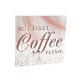thumbnail image 1 of First Coffee Please Pink Shells 10 x 10 Wood Tabletop Sign Plaque, 1 of 4
