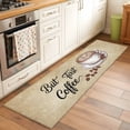 thumbnail image 1 of but First Coffee Runner Rugs 2x6 ft Farmhouse Latte Hot Drink Bean Brown Mottled Washable Hallway Rugs Non-Slip Floor Mats Absorbent Carpet Bedside Runners for Bedroom Kitchen Bathroom Laundry Room, 1 of 9