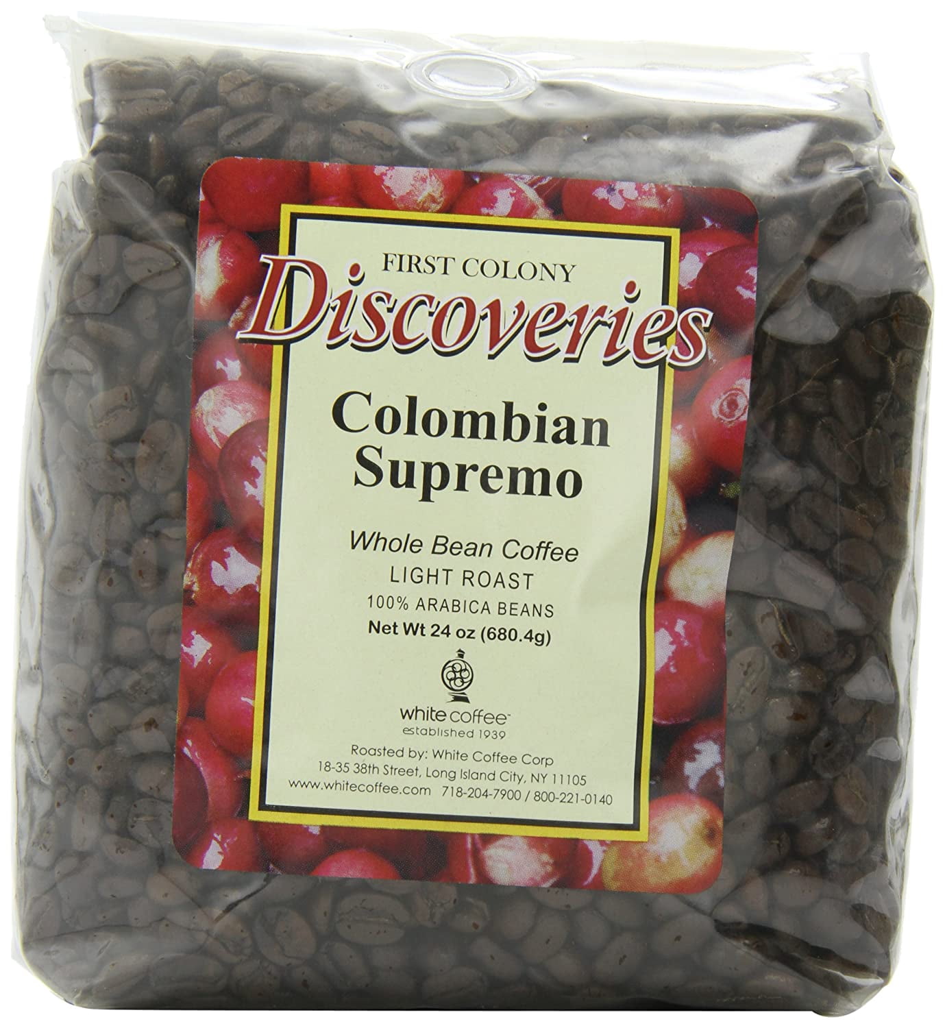 First Colony Coffee Colombian Supremo 100% Arabica Whole Bean Coffee - 24 Ounce