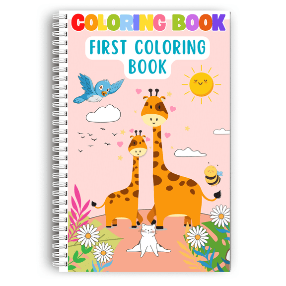 First Coloring Book for Toddlers Ages 13 44 Simple and Fun Coloring Pages Spiral Bound with 360 Lay-Flat Design Thick 199 GSM Paper 5.5x8.5 in Easy to Color for Little Hands