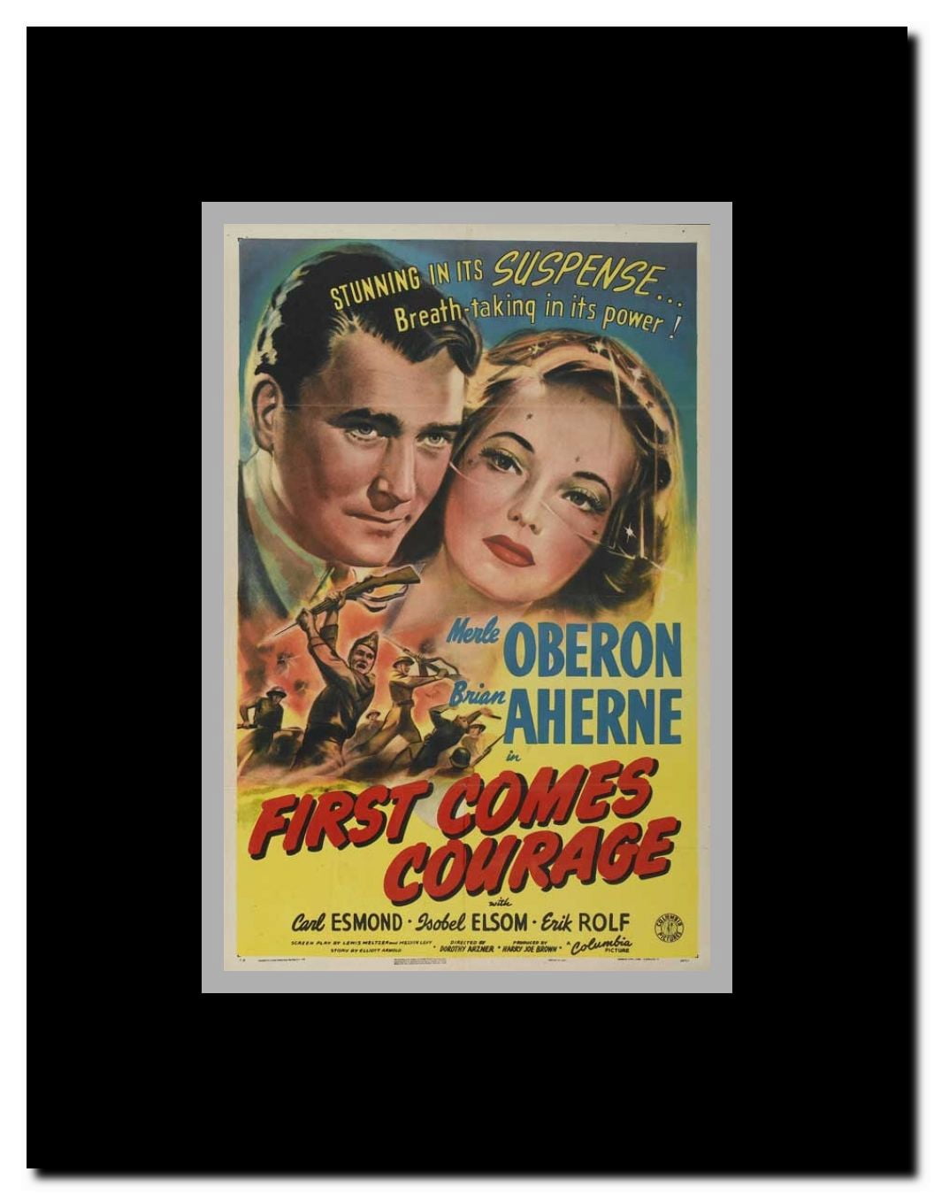 First Comes Courage Framed Movie Poster
