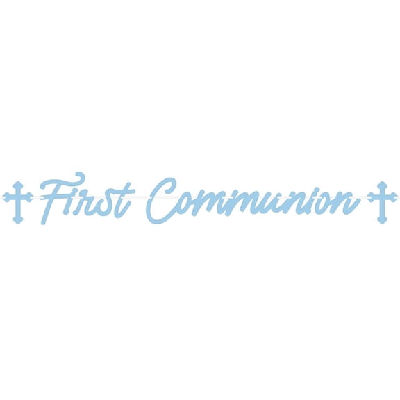 First Communion Blue 10-Foot Banner