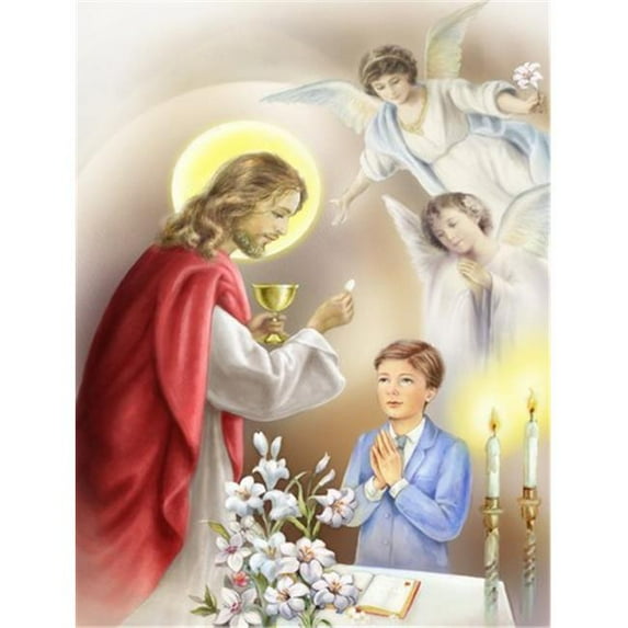 First Communion Boy Flag Garden Size