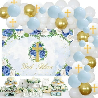 🕊️Decoration for boy's baptism✨Decoracion para Bautizo de niño🕊️How to  make a balloon garland?✨¿Cómo hacer una guirnalda con globos?