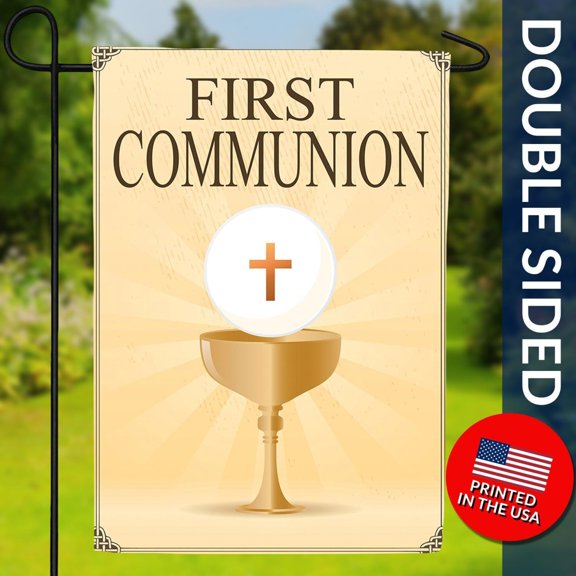 First Communion Garden Flag Double Sided Religious Celebration 1