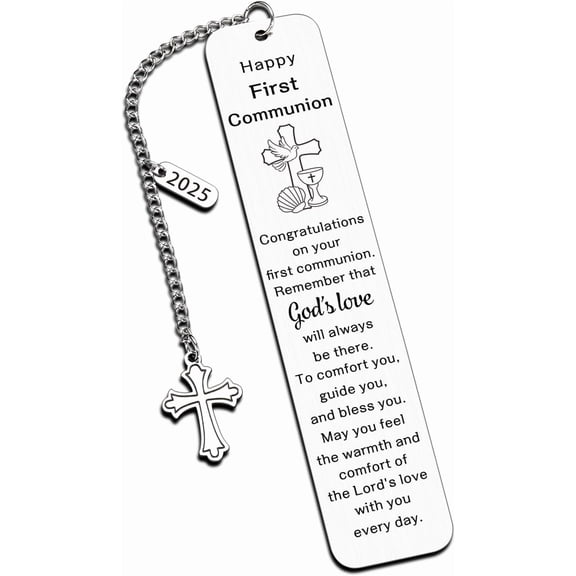 First Communion Gifts for Boys Girls - 1st Communion Gifts for Teens Easter Basket Stuffers First Holy Communion Bookmark 2025 Catholic Religious Christian Baptism Confirmation Gifts for Women Men