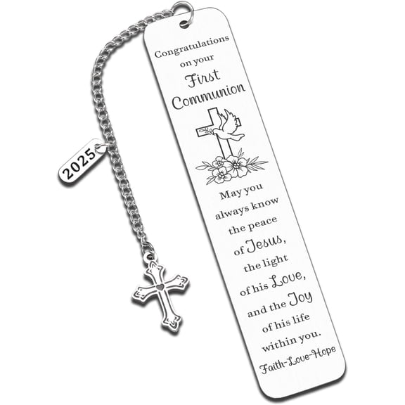 First Communion Gifts for Girls First Communion Gifts for Boys 1st Holy Communion Confirmation Gifts Bookmark for Women Men Baptism Gifts for Women Religious Easter Basket Stuffers