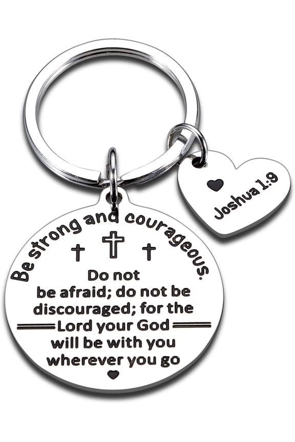 First Communion Gifts Teenage Confirmation Gifts 2025 for Kids Inspirational Bible Keychains Be Strong Pendant Cross for Men Women Baptism Gifts for Catholic