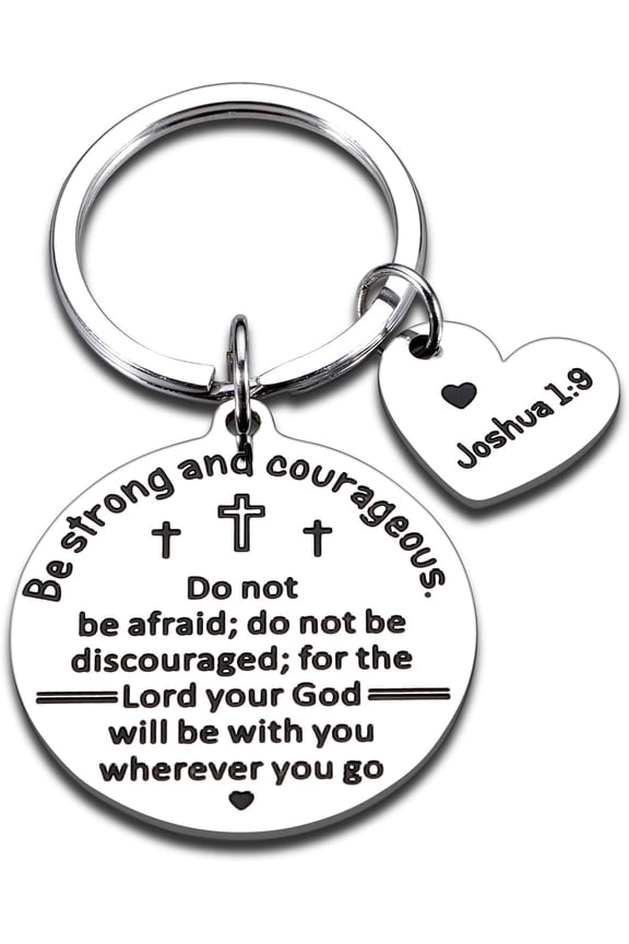 First Communion Gifts Teenage Confirmation Gifts 2025 for Kids Inspirational Bible Keychains Be Strong Pendant Cross for Men Women Baptism Gifts for Catholic