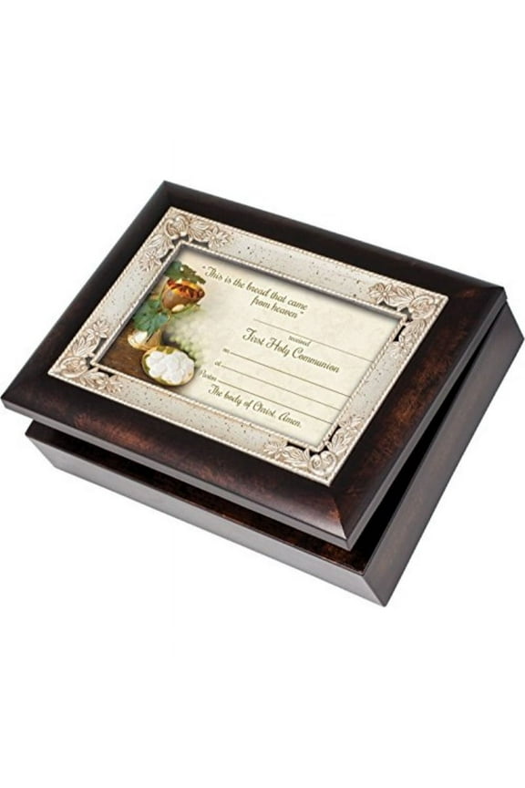 First Communion Italian Style Jewelry Music Box Plays Tune Ave Maria