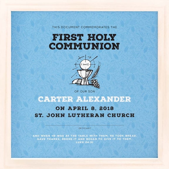 First Communion | Personalized Print, Wall Decor - Boy