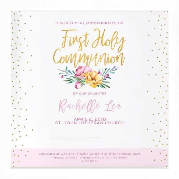 First Communion | Personalized Print. Wall Decor - Girl