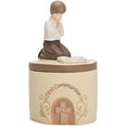 thumbnail image 1 of First Communion Praying Boy Resin Stone 5 inch Keepsake Box, 1 of 5