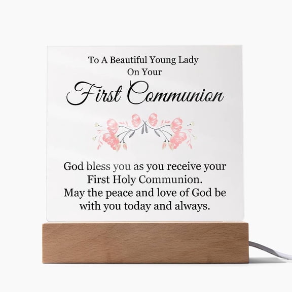 First Communion Printed Square Shaped Acrylic Plaque