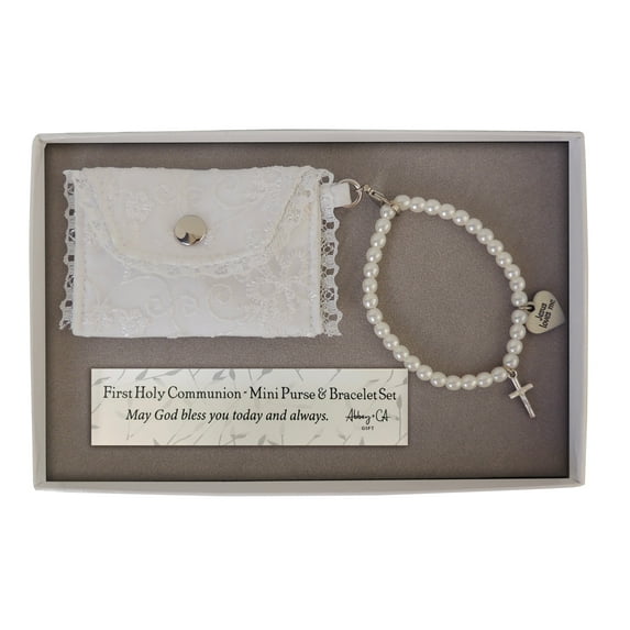 First Communion Purse With Pearl Bracelet
