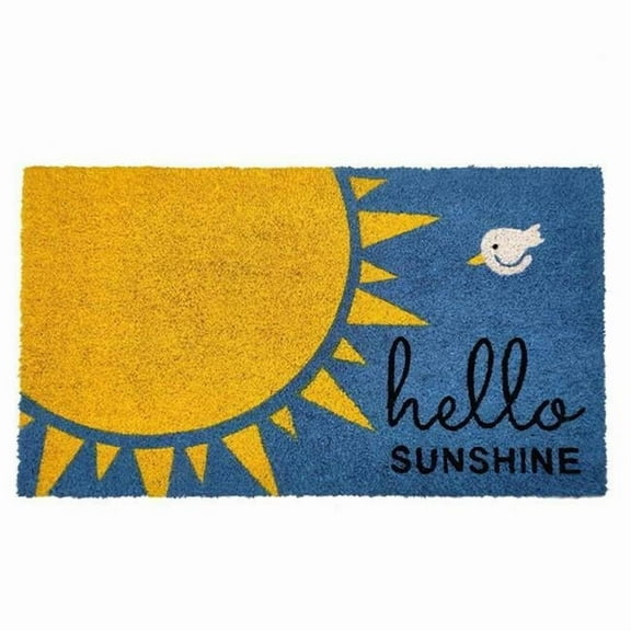First Concept 6065760 30 x 18 in. Hello Sunshine Coir Door Mat, Multi Color