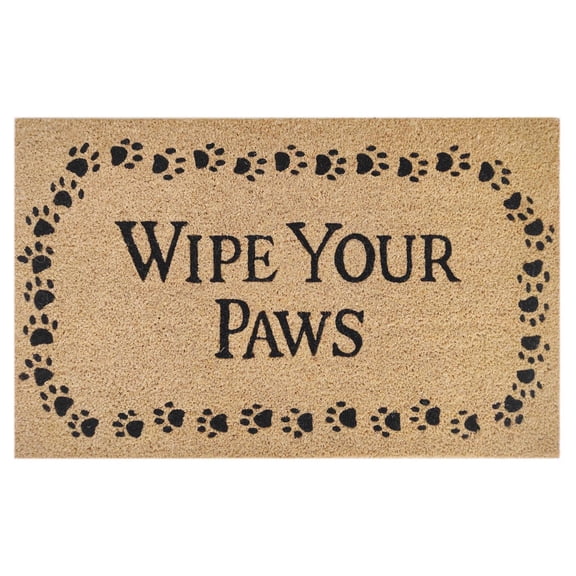 First Concept 18 in. W X 30 in. L Black/Brown Wipe Your Paws Coir Door Mat