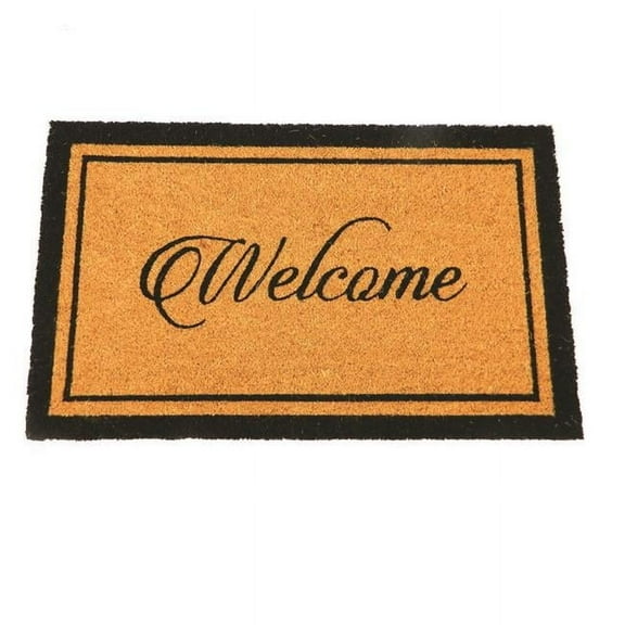 First Concept FC-83442 PVC Backed Coir Door Mat - Natural Printed