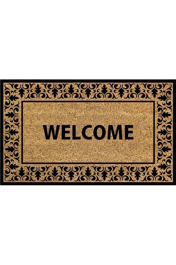 FC3517 18 x 30 in. PVC Backed Coir Mat - Natural Printed