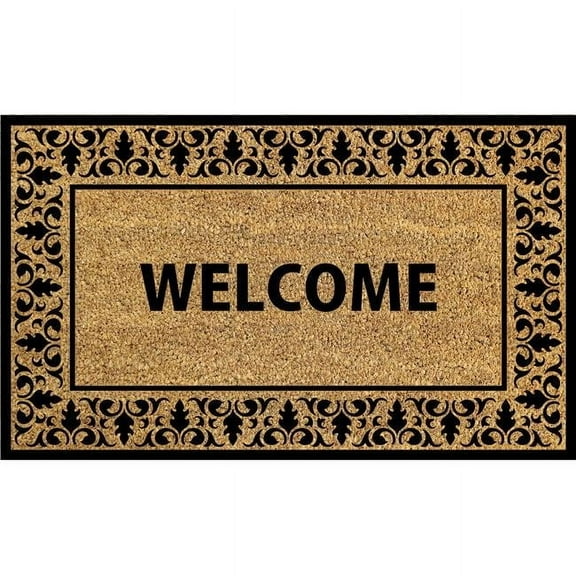 First Concept FC3517 18 x 30 in. PVC Backed Coir Mat - Natural Printed