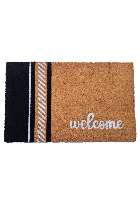 Coir and Vinyl Indoor Doormat, 18" x 30", Non-Slip Backing, 1 Count