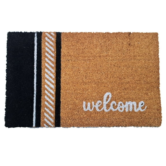 First Concept Inc Coir and Vinyl Indoor Doormat, 18" x 30", Non-Slip Backing, 1 Count