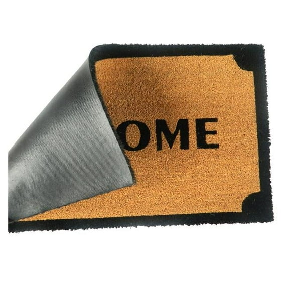 First Concept PVC Backed Coir Door Mat - Natural Printed
