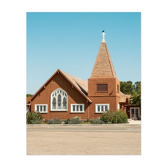 First Congregational Church of Ramona 01 - Ramona California Photography Church Architecture Rural Christian Spiritual Religious Art Rustic Unframed Wall Art Print 20 x 24 inches