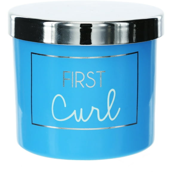 Pavilion Gift Company - First Curl Blue - 2.5" Glass Memory Box