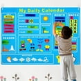 thumbnail image 1 of My First Daily Calendar Felt-Board for Kids 3.5Ft 70Pcs All About Today Funky Frog Weather Season Chart Days of The Week Circle Time Bulletin Board Preschool Early Learning Play Kit for Wall, 1 of 5