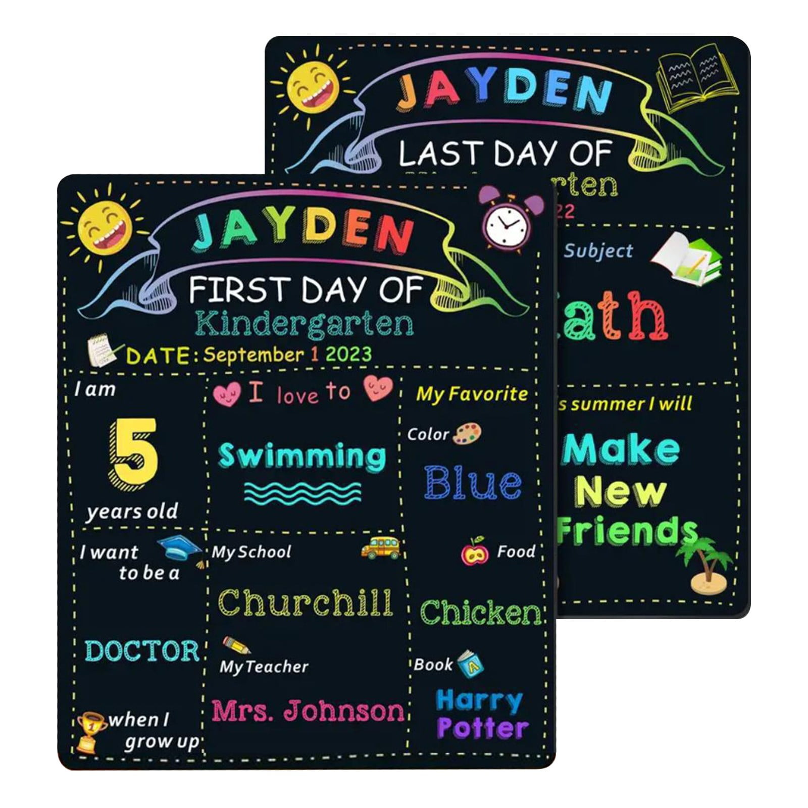 First Day/Last Day Of Board Double Display Of Student Logo For